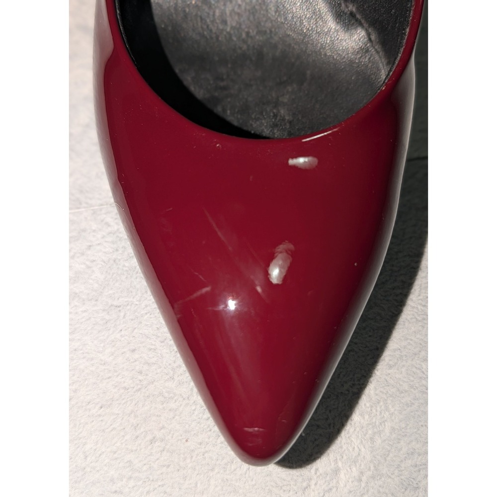AGL Attilio Giusti Leombruni Burgundy Patent Leather Slingback Block Heels EU 38 - Picture 8 of 12